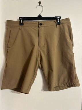 Kenneth Cole Classic Tan Flat-Front Shorts